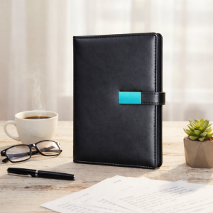 A5 Notebook with Magnetic metal clip lock, foam Binding with Stitching (6″ x 8.25″) | 200 Ruled Pages | 75 GSM) Travel Diary Organizer Journal Note Book for Men & Women Personal Use
